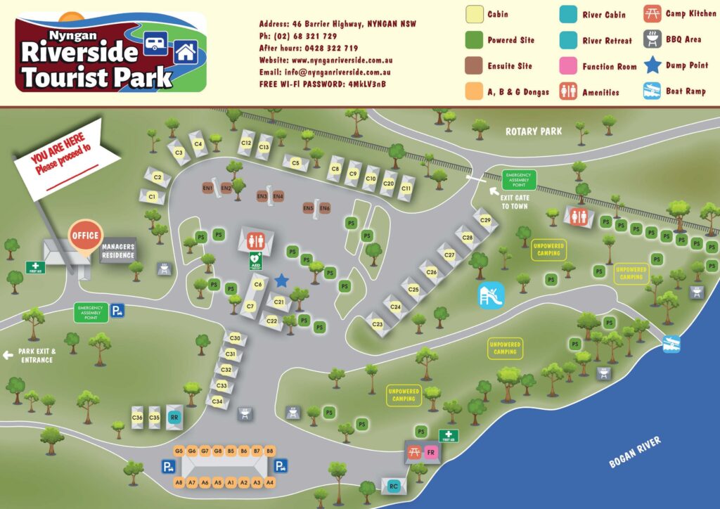 Park Map | Nyngan Riverside Tourist Park